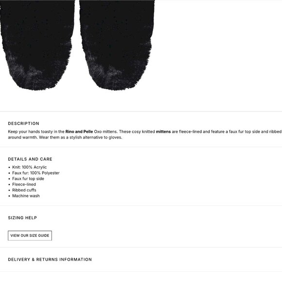 BOGO Rino and Pelle Stip Faux Fur Mittens - Picture 3 of 9